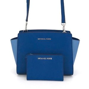 2PCS Michael Kors Selma Messenger Bag Wallet Set